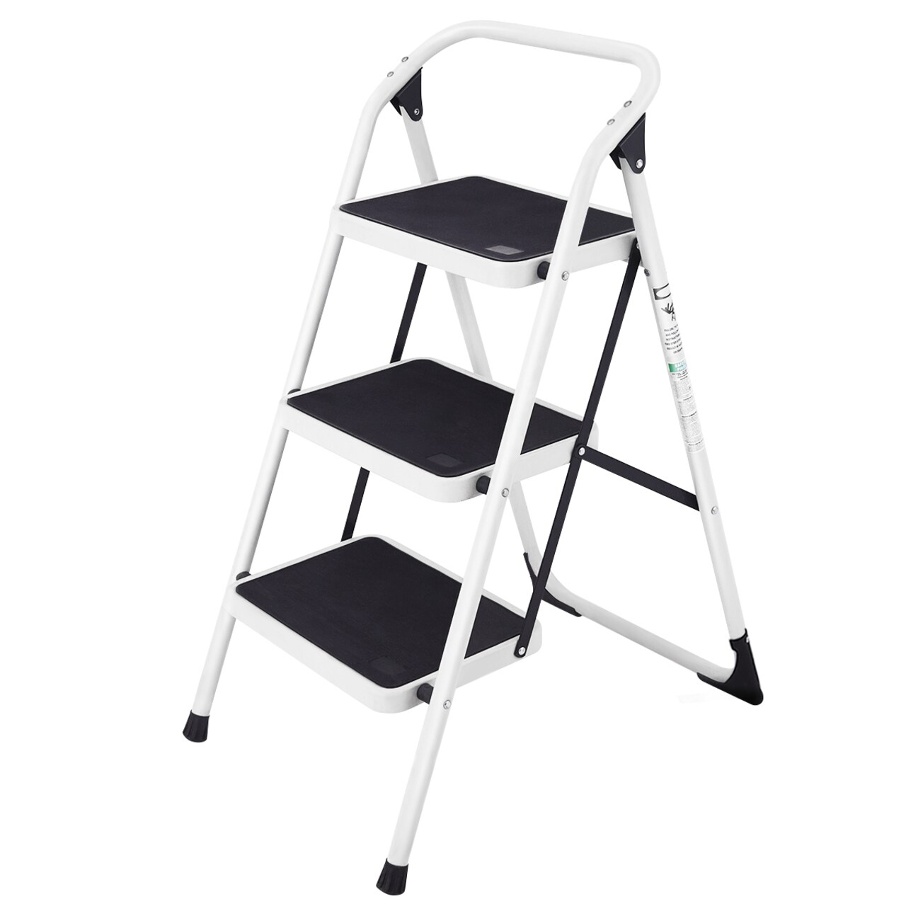 Folding 3-Step Ladder with Sturdy Handgrip and Slip-Resistant Steps